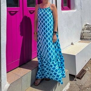 Blue and White Maxi Dress EUC Small